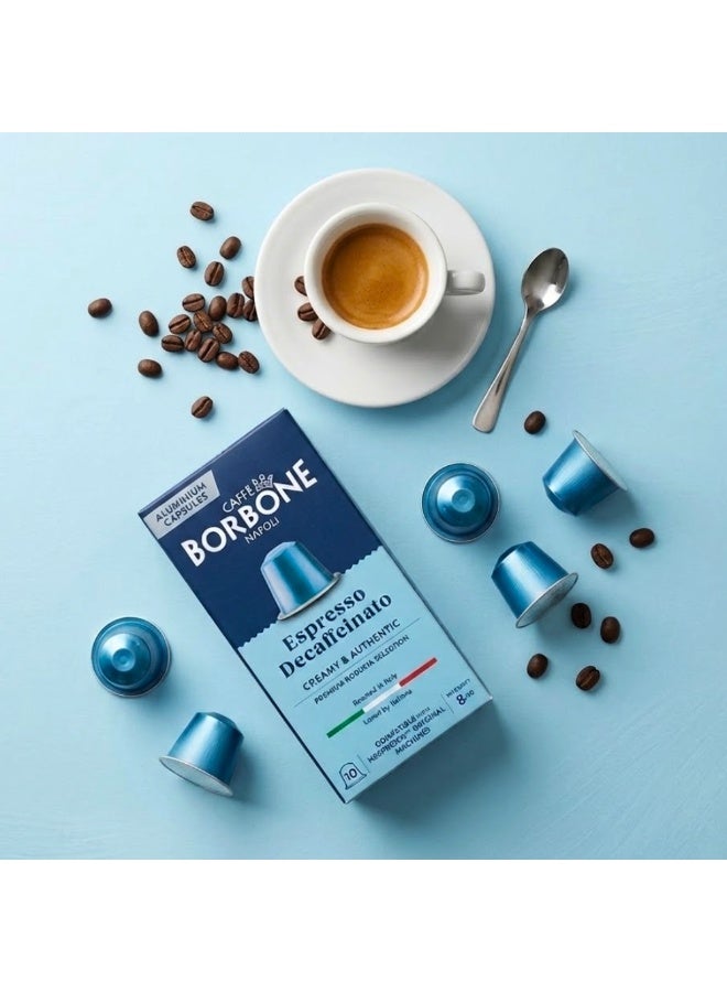 CAFFE BORBONE Caffè Borbone Decaffeinated Coffee Capsules Aluminum Compatible with Nespresso Original Machines Medium Roast Italian Espresso – 50 Capsules - Image 3
