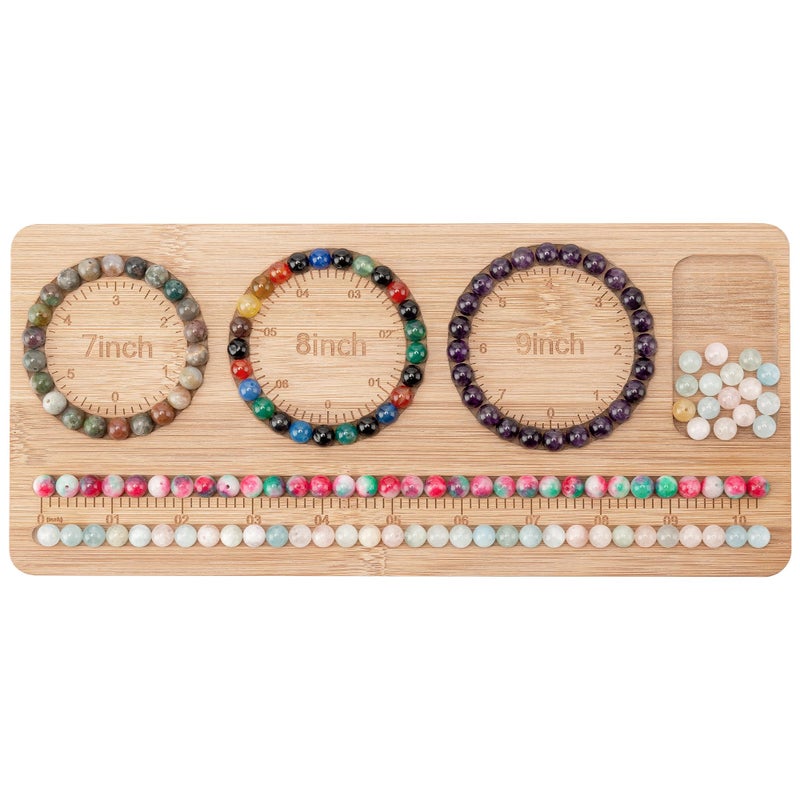HSZCTUY Bead Board for Jewelry Making, Bamboo Beading Board for Bracelet Making, Beads Maker, Bracelet Making Kit, Bead Tray, Bracelet Sizer, Jewelry Making Supplies - Image 1