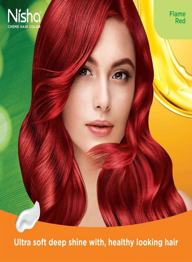 نيشا صبغة شعر نيشا كريم للنساء - أحمر ناري، عبوة 20 غ + 30 مل، تدوم طويلاً، تغطية كاملة للشعر الأبيض، لون شعر دائم لشعر ناعم ولامع وصحي - Image 4