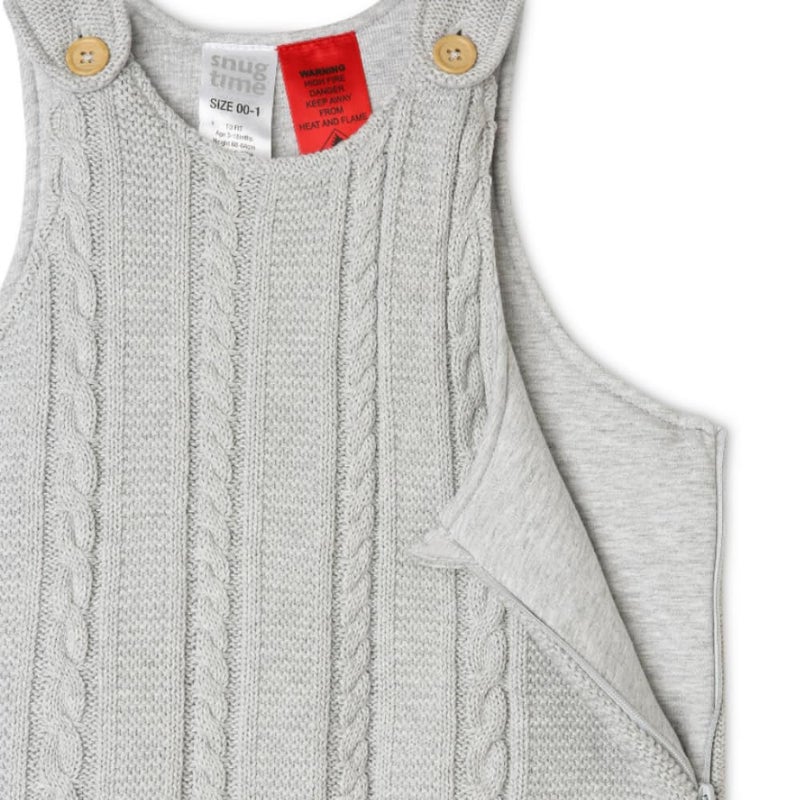 Snugtime Sleeveless Padded True knit Baby Sleeping BagGreySleep SackKnittedBaby Wearable BlanketKnitted Cable DesignSoft YarnEasy AccessibleFor UnisexFits upto 318 Months - Image 2
