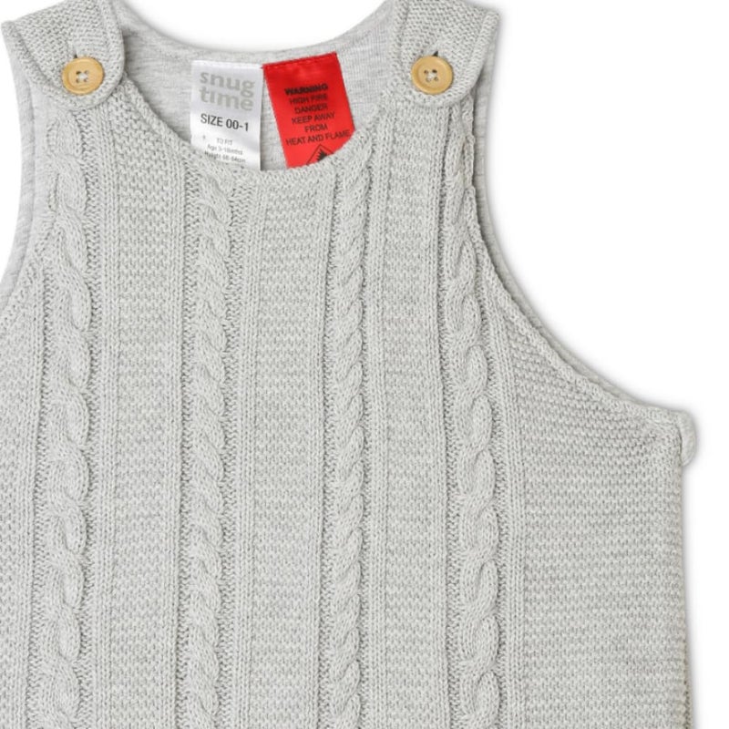 Snugtime Sleeveless Padded True knit Baby Sleeping BagGreySleep SackKnittedBaby Wearable BlanketKnitted Cable DesignSoft YarnEasy AccessibleFor UnisexFits upto 318 Months - Image 3