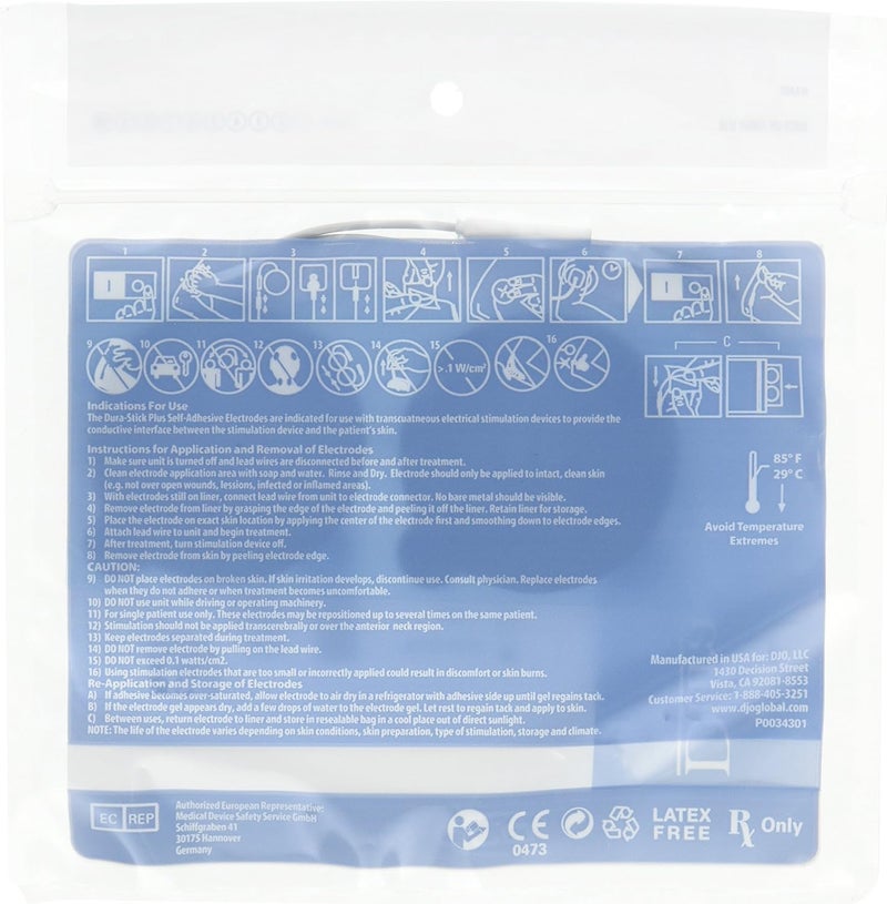 Chattanooga DuraStick Plus Self Adhesive Electrodes 2 Round 40 Pack - Image 2