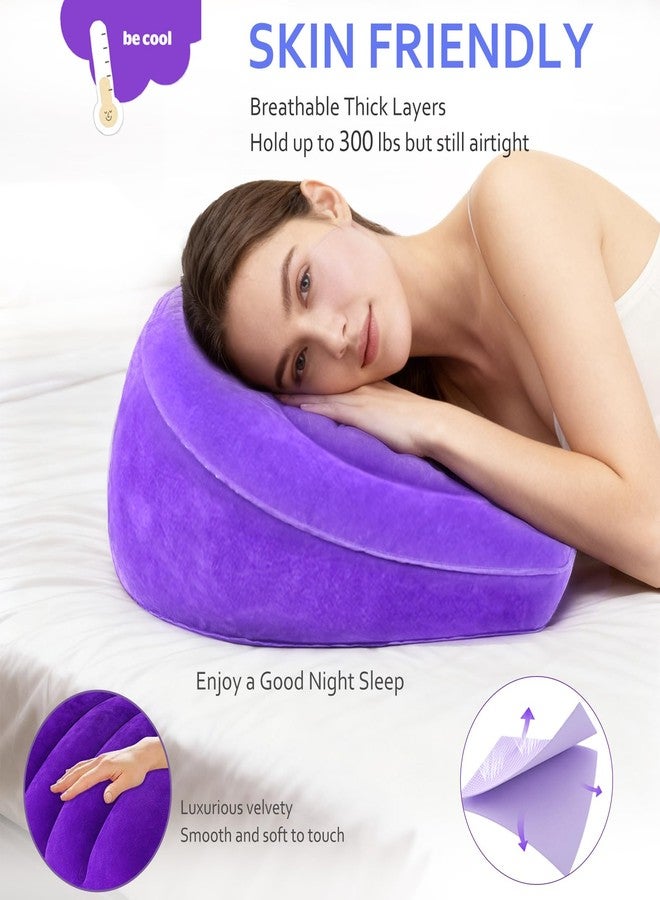 hawtail Inflatable Acid Reflux Pillow, Portable Pillow Wedges for Sleeping, Lap Desk Gaming Pillows for Travel, Multi-Functional Wedge Yoga Pillow for Reading, Laptop, Crocheting, Body Positioners - Image 3