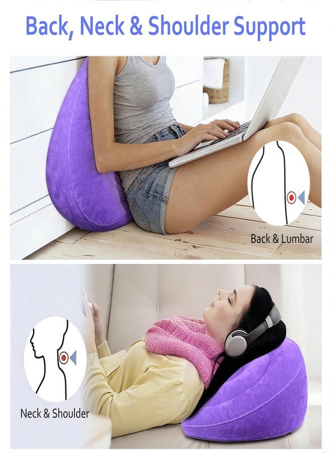 hawtail Inflatable Acid Reflux Pillow, Portable Pillow Wedges for Sleeping, Lap Desk Gaming Pillows for Travel, Multi-Functional Wedge Yoga Pillow for Reading, Laptop, Crocheting, Body Positioners - Image 2