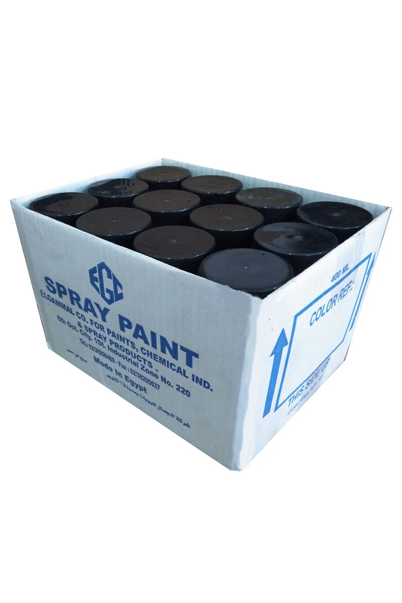 اسماكو كرتونة دهان اسبراي اسود - مط- 400 مللي - 12 عبوة، 400.0 ملليلتر - Image 1