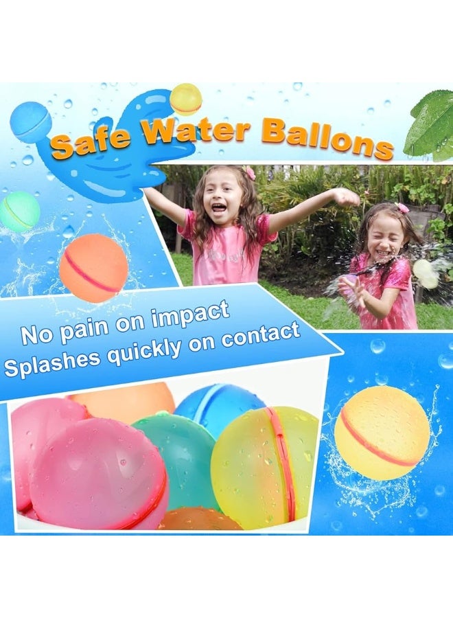 98K Reusable Water Balloons 12Pcs with Mesh Bag, Self Sealing Silicone Ball Latex-Free, No Clean Hassle, Easy to Fill, Summer Toys Water Toy Swimming Pool Beach Park Yard Outdoor Games Party Supplies - Image 5