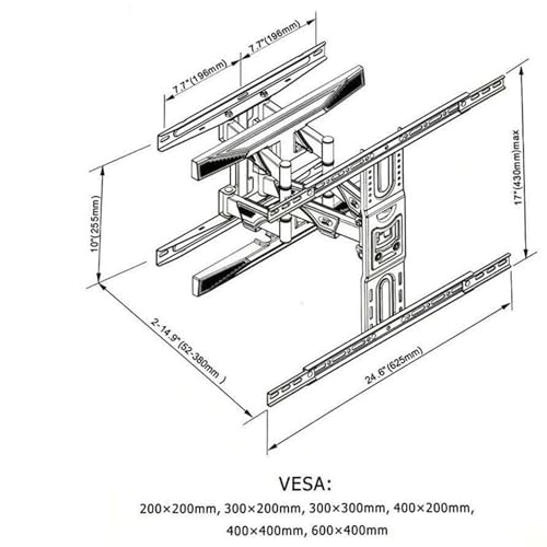 Gadget Wagon 40-80" P6 LED TV Wall Mount Stand Bracket, Heavy Duty Full Motion VESA 600X400 mm - Image 3