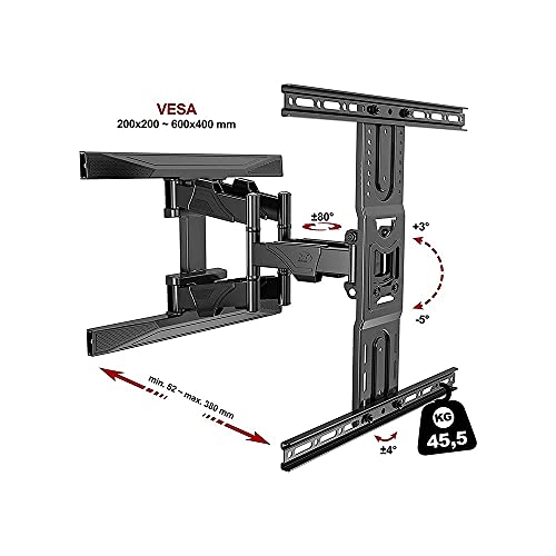 Gadget Wagon 40-80" P6 LED TV Wall Mount Stand Bracket, Heavy Duty Full Motion VESA 600X400 mm - Image 2