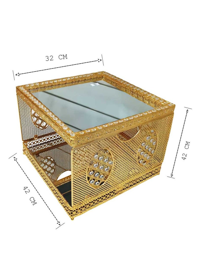 Generic Luxurious Golden Coffee Table Traditional Arabic Design for Living Room  - Image 3