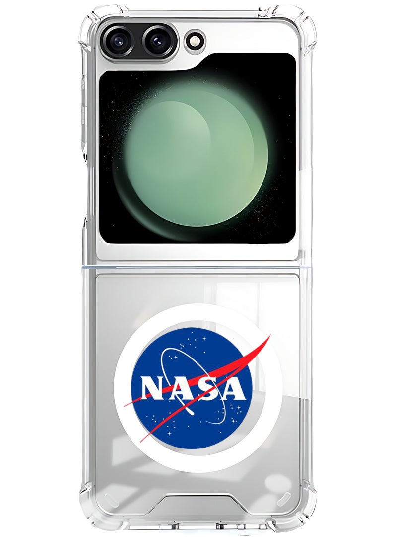 Theodor Magnetic Case for Samsung Galaxy Z Flip 5 Compatible with MagSafe Wireless Charging, Shockproof Phone Bumper Cover Nasa CLassic - Image 1