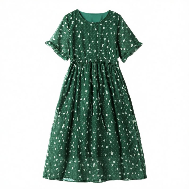 Women's Polka Dot Chiffon Print Dress Summer Lightweight Flowy - Image 3