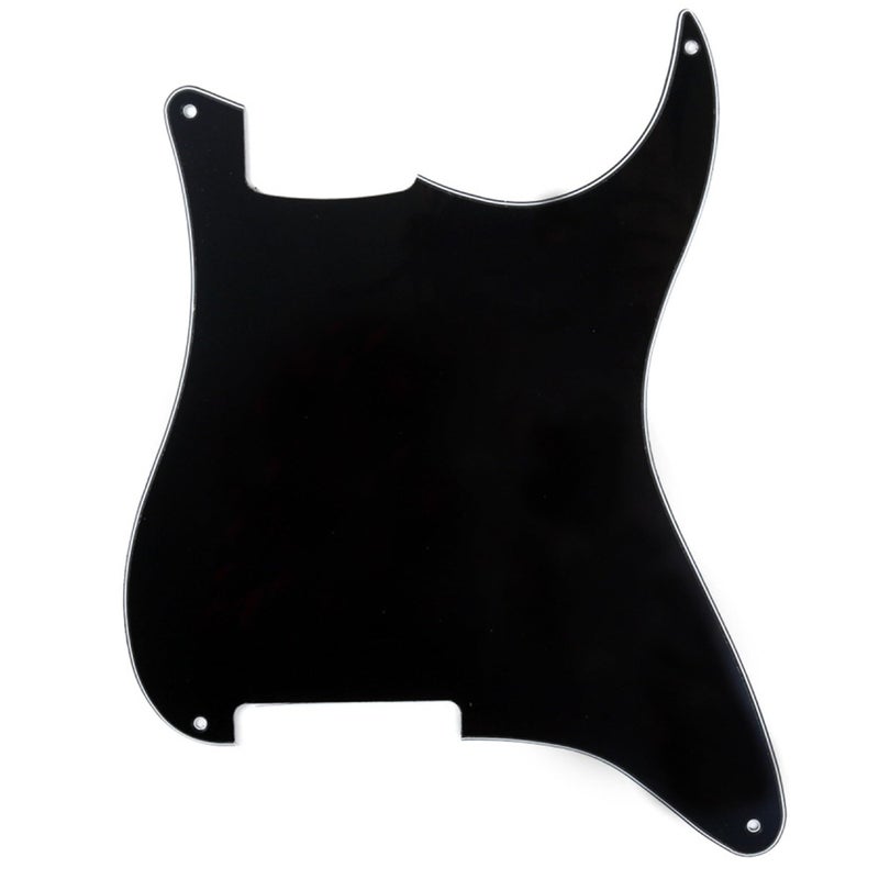 Musiclily 4 Hole Guitar Strat Pickguard Material Blanks Scratch Plate Custom for Fender Stratocaster Electric Guitar Replacement, 3Ply Black