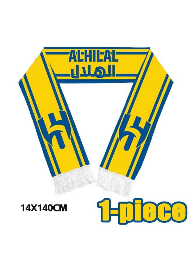 1-Piece Soccer Fan Scarf, World Cup Style Double-Sided Print Scarf, Unisex Sports Cheer Scarf with Tassels, 14x140cm Lightweight Fan Accessory for Match Day & Sports Events