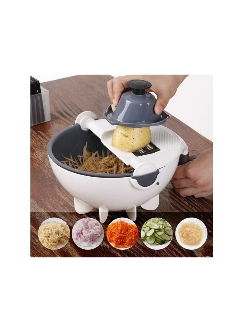 5 Multi-Functional Interchangeable Cutter With Drain Basket White/Grey 23.5cm  - Image 1