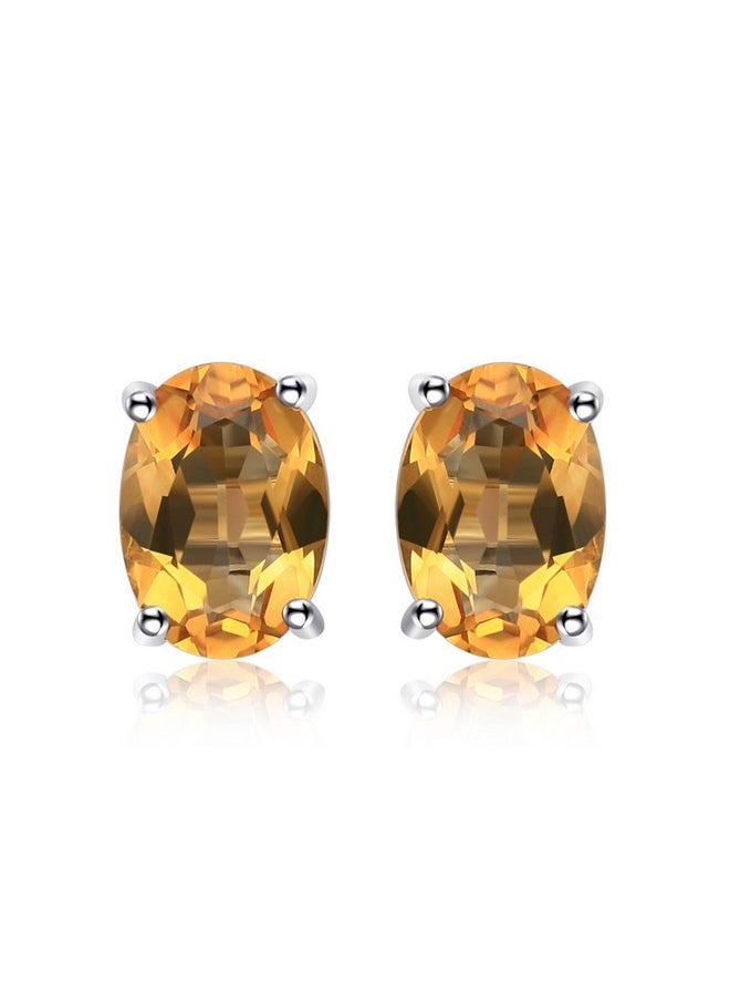 JewelryPalace - Women'S Natural Garnet Peridot Amethyst Citrine Blue Topaz Birthstone Stud Earrings, 14K Gold Plated 925 Sterling Silver, Hypoallergenic - Image 1