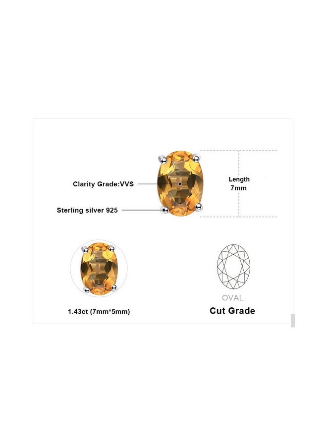 JewelryPalace - Women'S Natural Garnet Peridot Amethyst Citrine Blue Topaz Birthstone Stud Earrings, 14K Gold Plated 925 Sterling Silver, Hypoallergenic - Image 1