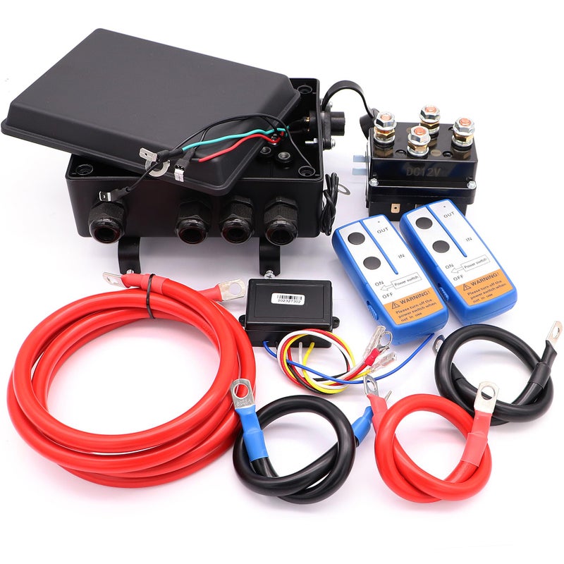 Torkettle 12V 500A Winch Solenoid Contactor Relay with Box and Twin Remote Controller Kit for 8000lbs17000lbs ATV UTV Winches