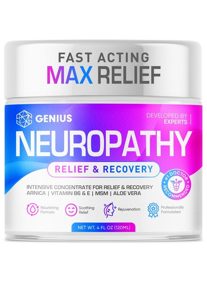 GENIUS CURE Genius Neuropathy Nerve Relief Cream - Maximum Strength Relief Cream for Foot, Hands, Legs, Toes Includes Arnica, Vitamin B6, Aloe Vera, MSM - Expertly Developed for Effective and Soothing Relief 4oz - Image 1