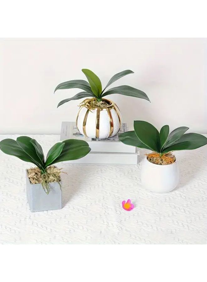 Artificial Phalaenopsis Leaves 6 Sticks 10.63 Inch Simulation Plant For Home Decor - Image 1