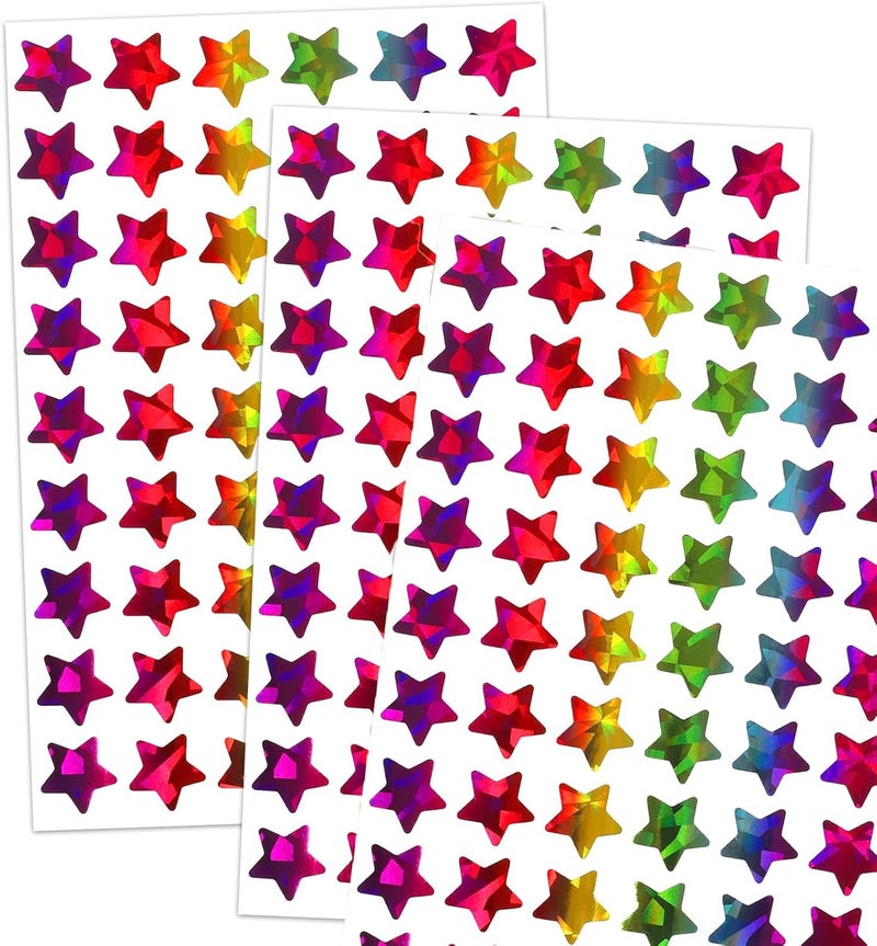 جيه زد اس 30 قطعة من الملصقات البراقة، ملصقات على شكل قلب من رقائق معدنية لامعة، ملصقات دائرية براقة، ملصقات على شكل نجمة لمكافأة الأطفال، مخطط سلوك، مخطط للطلاب، لوازم للمعلمين وديكورات يدوية (نجمة) - Image 1