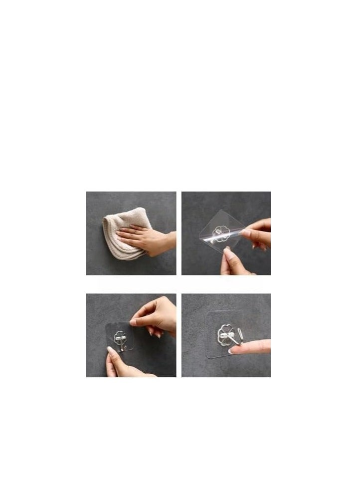 Oasisgalore 20 Pcs Adhesive Wall Hooks Heavy Duty Sticky Hangers with Hooks For Home Kitchen and Bathroom  - Image 5