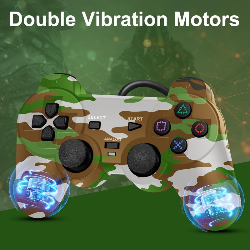HaeBorl PS2 Controller, 2 Pack Wired Controller for PS2/PS2 Slim/PS1, Replacement Wired Controller Compatible with PS2, Dual Vibration & Stable Signal - Image 5