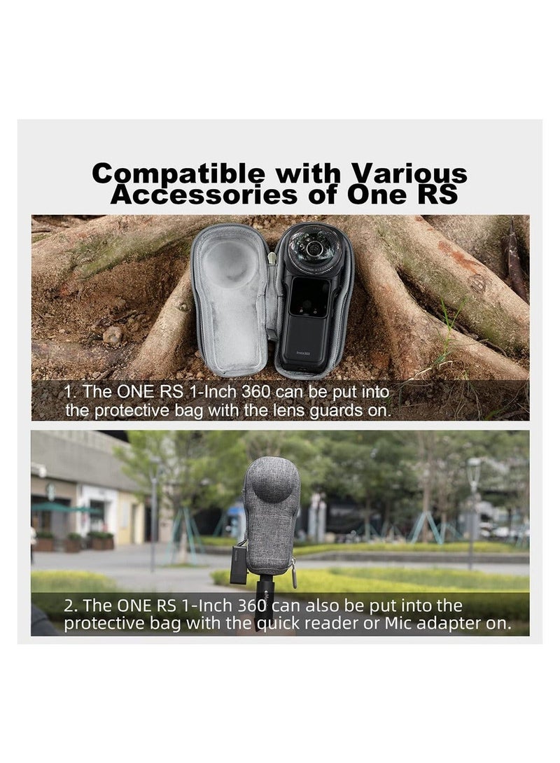 Mini Carrying Case, Protective case Compatible with Insta360 ONE RS 1-inch 360-degree Version, Bottom Open-Mouth Design for Easy Charging Selfie Stick Attachment, Fit For Panoramic Action Camera - Image 4