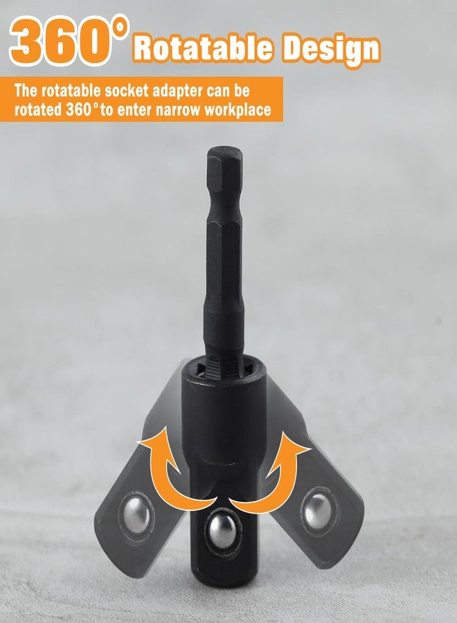 مجموعة تمديد مثقاب مرن من ليونتول مع ملحق مثقاب بزاوية قائمة، قابل للدوران 360 درجة، مقاس 1/4 بوصة و3/8 بوصة و1/2 بوصة، مجموعة محول مقبس سداسي مقاوم للصدمات، للمثقاب الكهربائي ومفك البراغي، والمثقاب اللاسلكي ومفك البراغي - Image 3