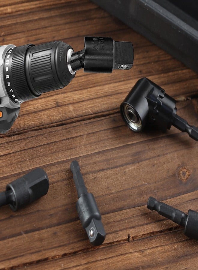 مجموعة تمديد مثقاب مرن من ليونتول مع ملحق مثقاب بزاوية قائمة، قابل للدوران 360 درجة، مقاس 1/4 بوصة و3/8 بوصة و1/2 بوصة، مجموعة محول مقبس سداسي مقاوم للصدمات، للمثقاب الكهربائي ومفك البراغي، والمثقاب اللاسلكي ومفك البراغي - Image 2