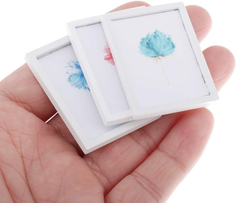 كلاراكو صورة جدارية عصرية لبيت الدمى بمقياس 1/12، لتزيين جدران غرفة المعيشة وغرفة النوم، مزينة بالزهور، كما هو موضح. - Image 1