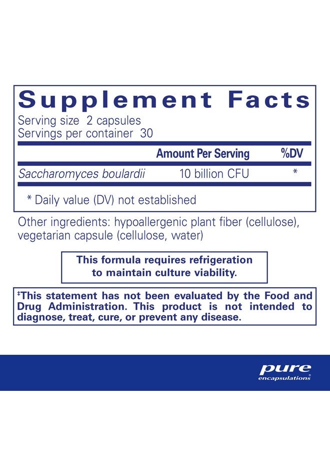 Pure Encapsulations Saccharomyces Boulardii | Natural Probiotic to Balance Intestinal Flora | 60 Capsules - Image 2