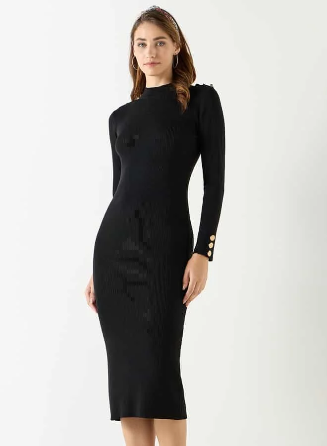 2Xtremz 2Xtremz Textured Bodycon Dress with Long Sleeves