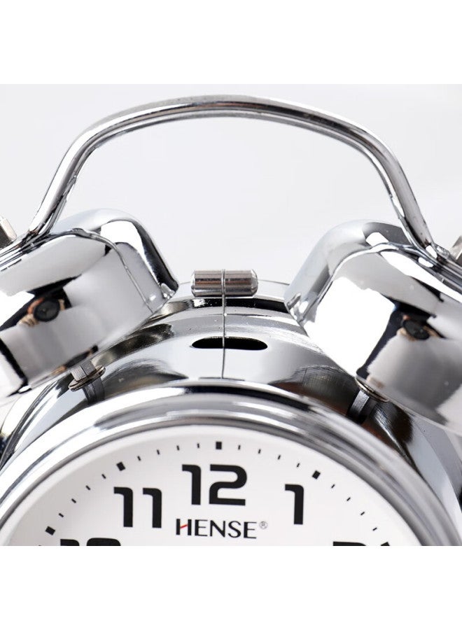 Hense Alarm Clock For Students, Wake-up Helper, Children's Bedside Lazy Super Loud Alarm Clock, Desktop Hourglass Ha70 Electroplated - Image 2