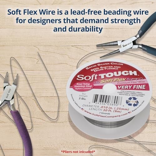 Soft Flex Kink Resistant Beading Wire - Very Fine 0.10 Diameter - Jewelry Making Bead Wire - 30 Ft - Image 2