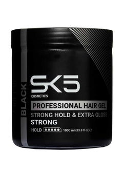 SK5 Black Hair Gel for Strong Hold and Attractive Shine 1000 ML 