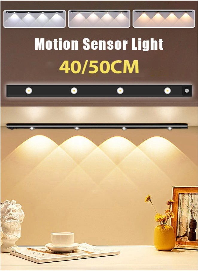 كيلا ضوء LED مستشعر الحركة - ضوء لاسلكي تحت الخزانة - ضوء أبيض ودافئ وطبيعي - مستشعر جسم الإنسان - تركيب مغناطيسي - ضوء ليلي قابل لإعادة الشحن للمطبخ والدرج وغرفة النوم والدرج - Image 1