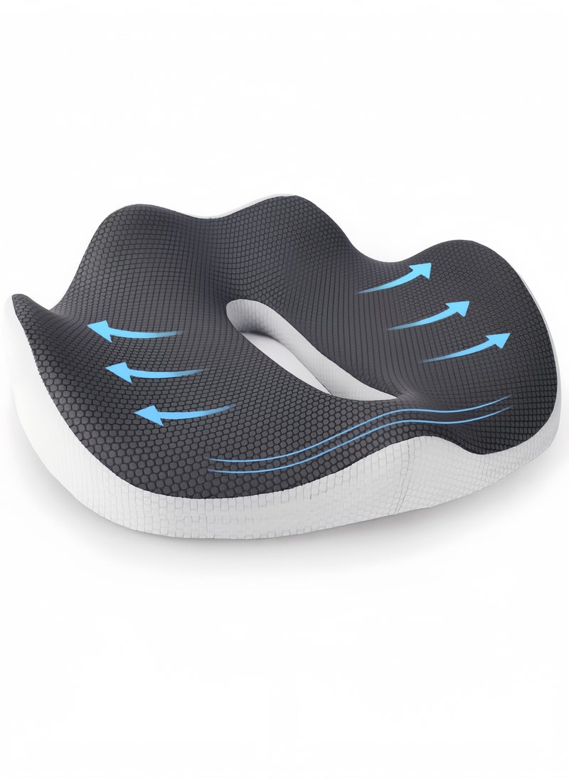 Brinaoki Office Seat Cushion Memory Foam Chair Cushions 3D Design for Pressure Relief, Back Pain Relief, Sciatica, Lower Back and Spine Support, Hemorrhoid Pain Relief  - Image 1