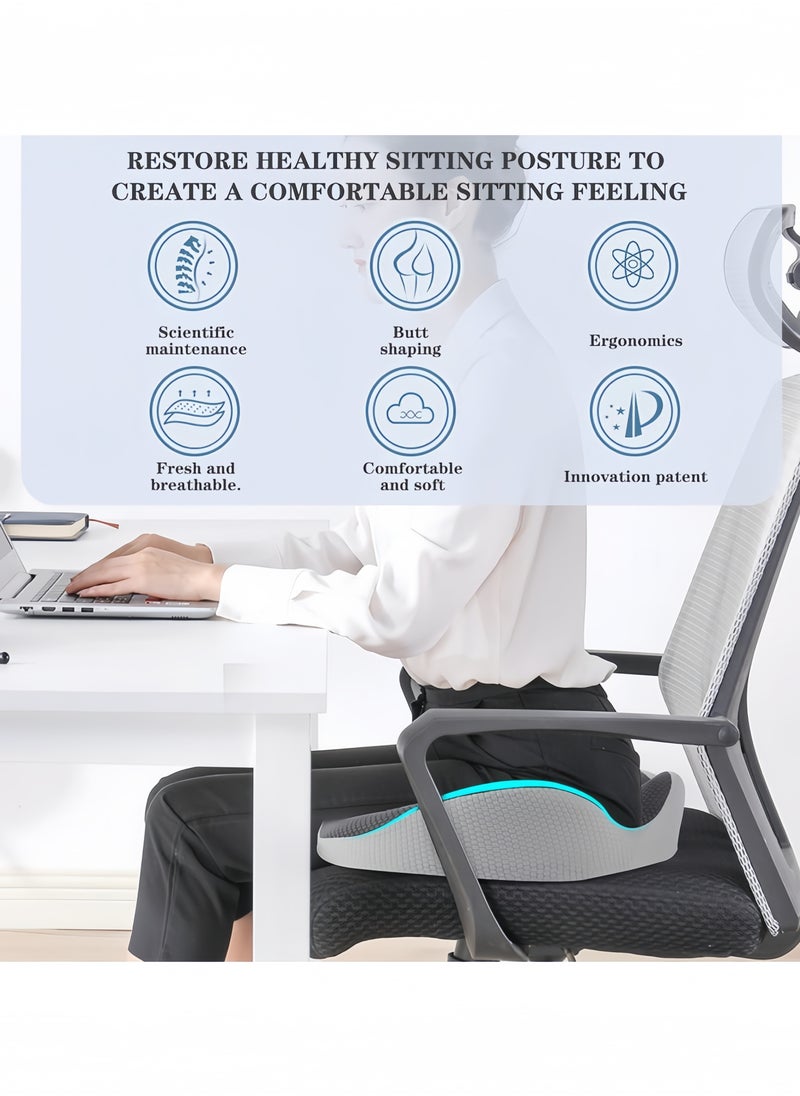 Brinaoki Office Seat Cushion Memory Foam Chair Cushions 3D Design for Pressure Relief, Back Pain Relief, Sciatica, Lower Back and Spine Support, Hemorrhoid Pain Relief  - Image 4