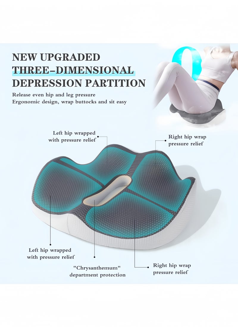 Brinaoki Office Seat Cushion Memory Foam Chair Cushions 3D Design for Pressure Relief, Back Pain Relief, Sciatica, Lower Back and Spine Support, Hemorrhoid Pain Relief  - Image 5