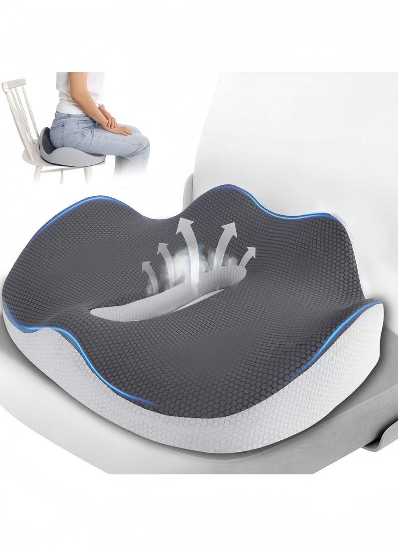 Brinaoki Office Seat Cushion Memory Foam Chair Cushions 3D Design for Pressure Relief, Back Pain Relief, Sciatica, Lower Back and Spine Support, Hemorrhoid Pain Relief  - Image 2