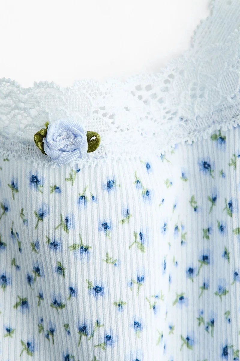 اتش اند ام بيجاما مرن بحواف من الدانتيل