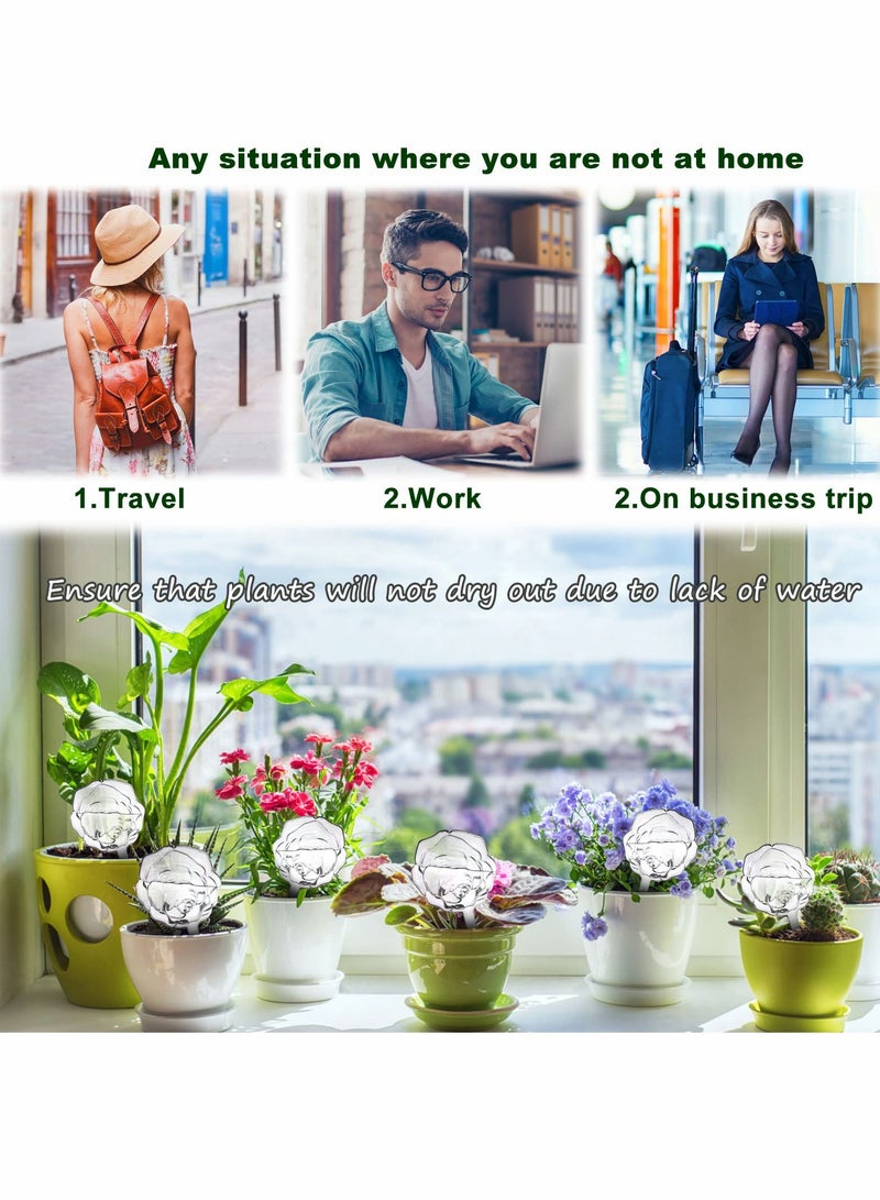 Plant Watering Globes, Large Self Globes Plastic PVC Bulbs Houseplants Indoor Plants Potted Rose-shaped (6 Piece ) - Image 4