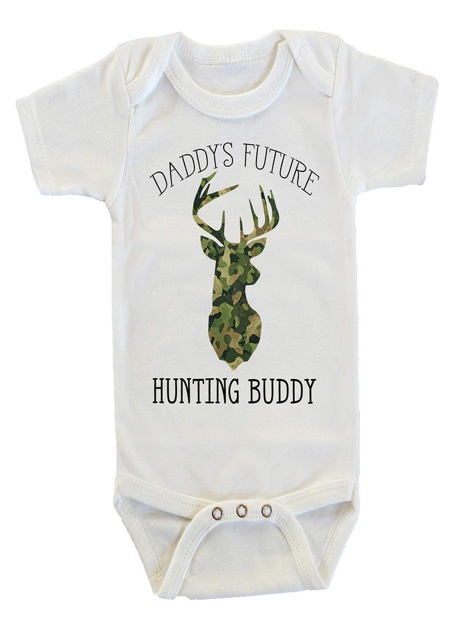 Witty and Bitty Daddy's Future Hunting Buddy Deer Antlers Camouflage Onesie/Bodysuit (0-3 months)