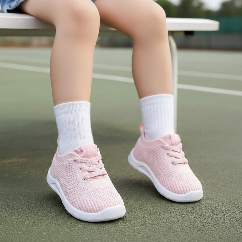 MORENDL Toddler Shoes Baby Walking Sock Shoes Infant Sneakers Boy Girl Barefoot Tennis Shoe Non-Slip Brethable Light Orange 18-24 Months - Image 2