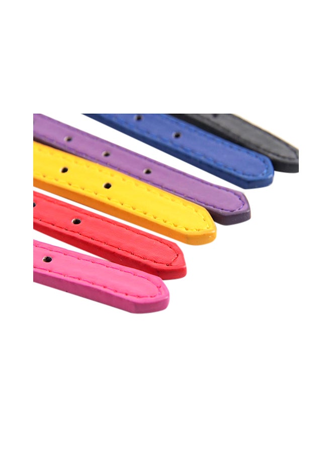 إسكدنيا طوق قابل للضبط بتصميم ربطة عنق من الصوف مع أجراس للحيوانات الأليفة أرجواني 13x3x9سم - Image 2