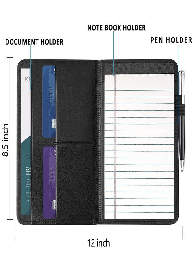 Gorbado A5 Padfolio Business Portfolio Folder,Junior Size Document Folder Organizer,Leather Padfolio with Interior Pocket and Pen Loop, 5 x 8 Writing Pad Included - Image 3