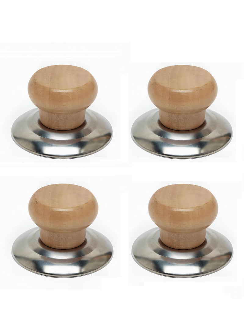 4-Pieces Wooden Pot Lid Handle - Easy Installation & Beautiful Design  - Image 1