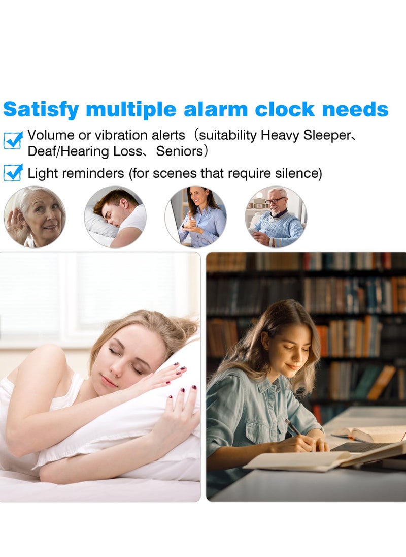 SYOSI - Loud Alarm Clock for Heavy Sleepers Adults, Dual Alarm Clock with Bed Shaker, Digital Vibrating Alarm Clock for Bedrooms, 6.5″large Display with Dimmer, Snooze & 12/24h & Battery Backup (Red) - Image 1
