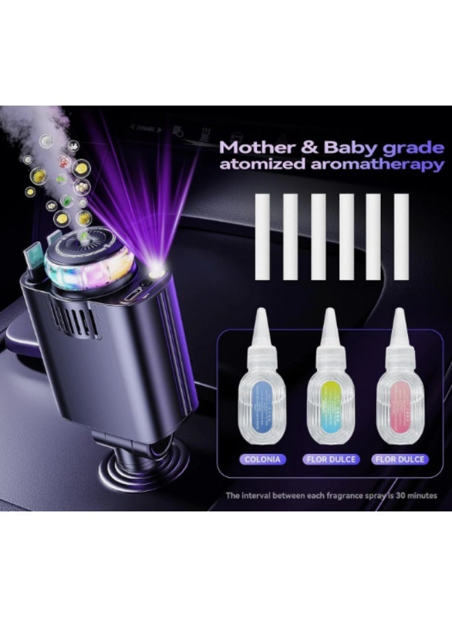 Retractable 5-in-1 Car Charger | with USB-C Fast Charging, Built-in Aromatherapy Diffuser & Starlight Ambient Light | Multi-Device Charging for iPhone, Android - Image 5