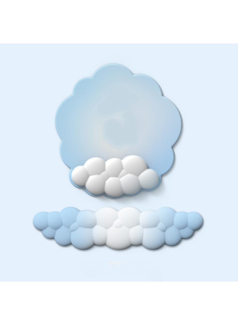 Y&D 2-Piece Office Keyboard Cloud Wrist Rest And High Density Memory Silicone Non Slip Base Mouse Pad - Image 1